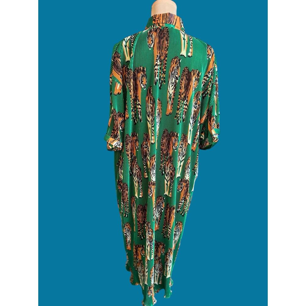 Dressed In Lala | So Far So Good Green Plisse Tiger Tail Maxi Dress | Worn Once - Picture 14 of 16